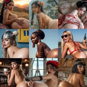 голые попы девушек мира ИИ фото нейросеть